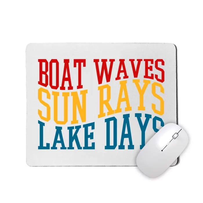 Boat Waves Sun Rays Lake Days Mousepad