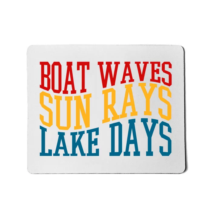 Boat Waves Sun Rays Lake Days Mousepad