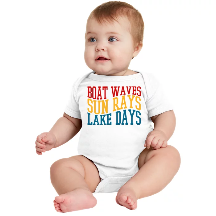 Boat Waves Sun Rays Lake Days Baby Bodysuit