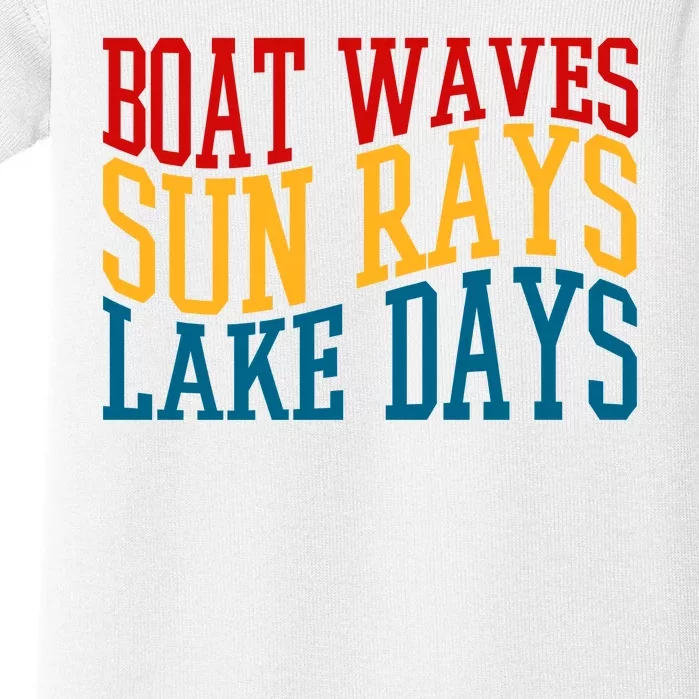 Boat Waves Sun Rays Lake Days Baby Bodysuit