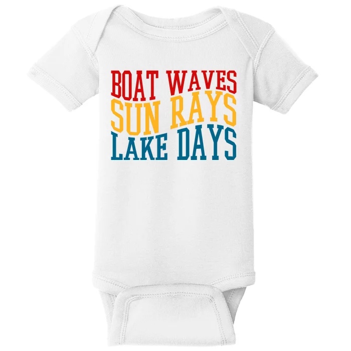 Boat Waves Sun Rays Lake Days Baby Bodysuit