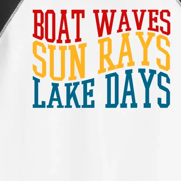 Boat Waves Sun Rays Lake Days Toddler Fine Jersey T-Shirt