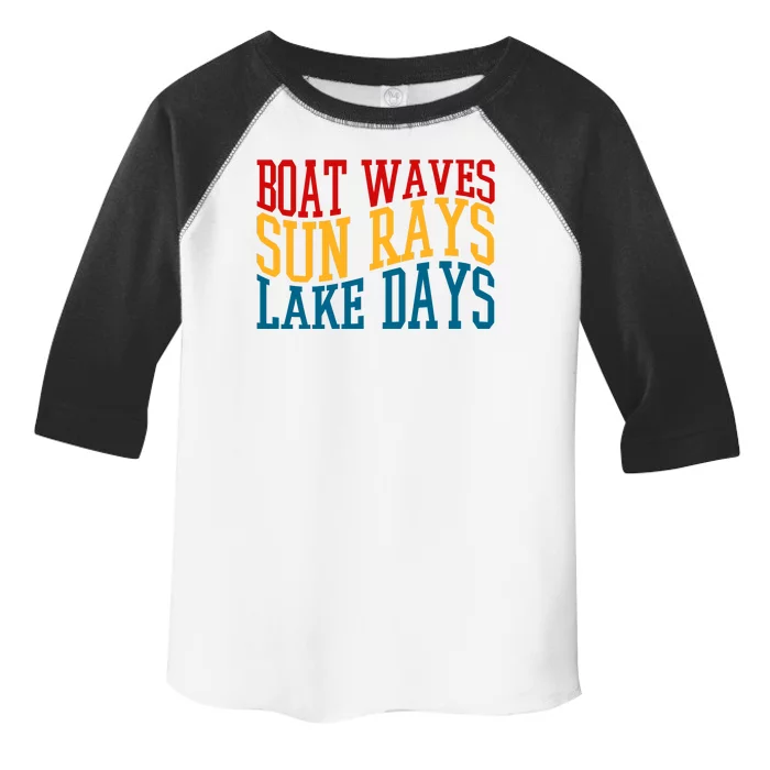 Boat Waves Sun Rays Lake Days Toddler Fine Jersey T-Shirt