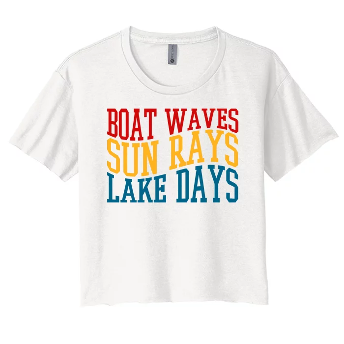 Boat Waves Sun Rays Lake Days Women's Crop Top Tee