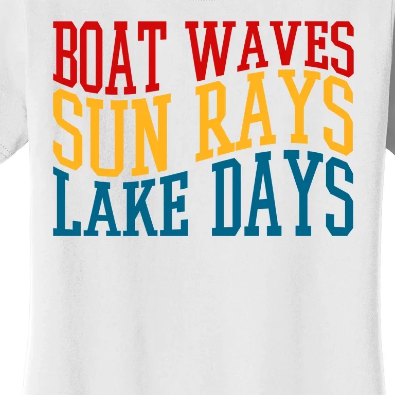 Boat Waves Sun Rays Lake Days Women's T-Shirt