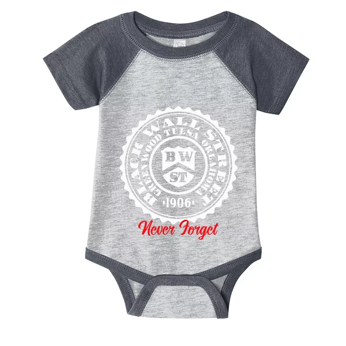 Black Wall Street Seal Greenwood Tulsa Oklahoma Never Forget Infant Baby Jersey Bodysuit