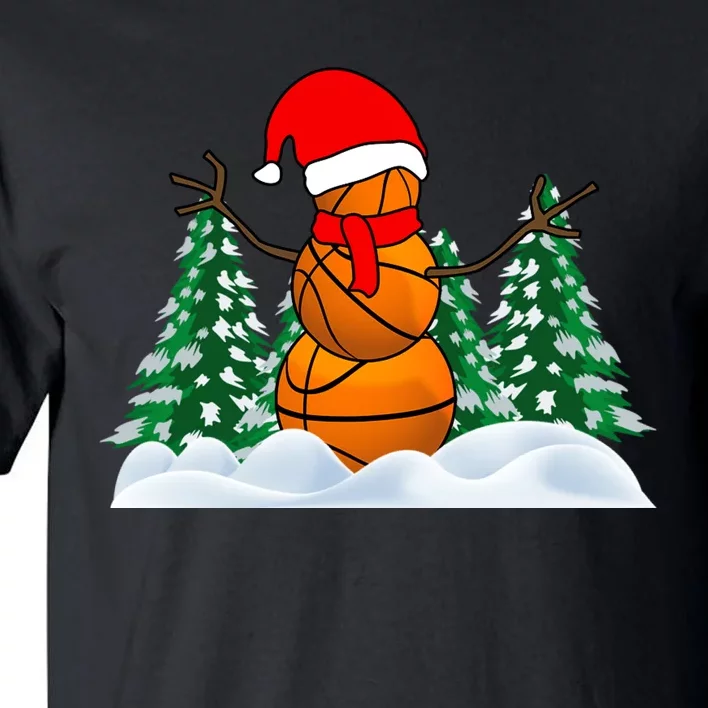 Basketball Winter Snowman Santa Tall T-Shirt