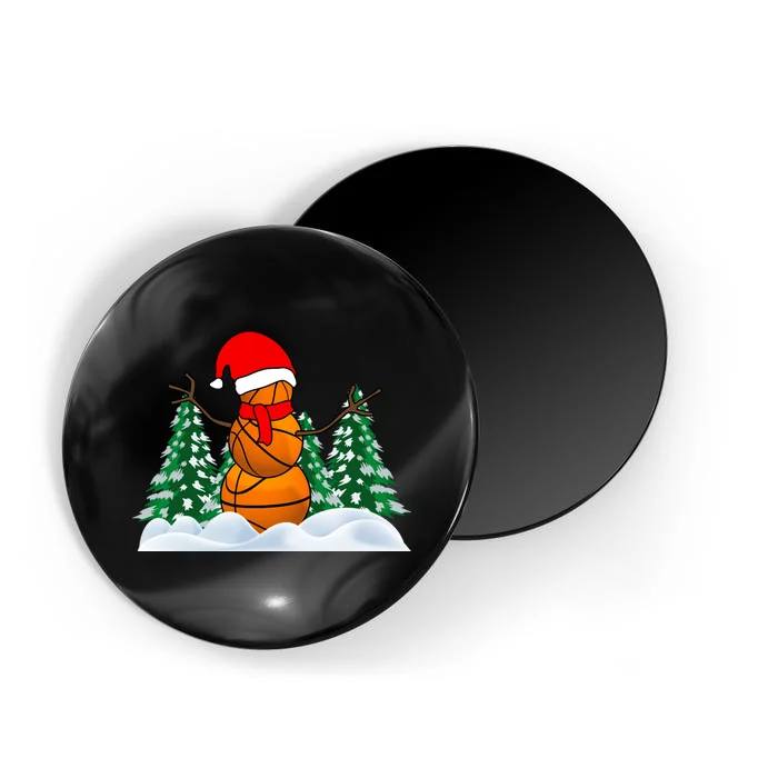 Basketball Winter Snowman Santa Magnet