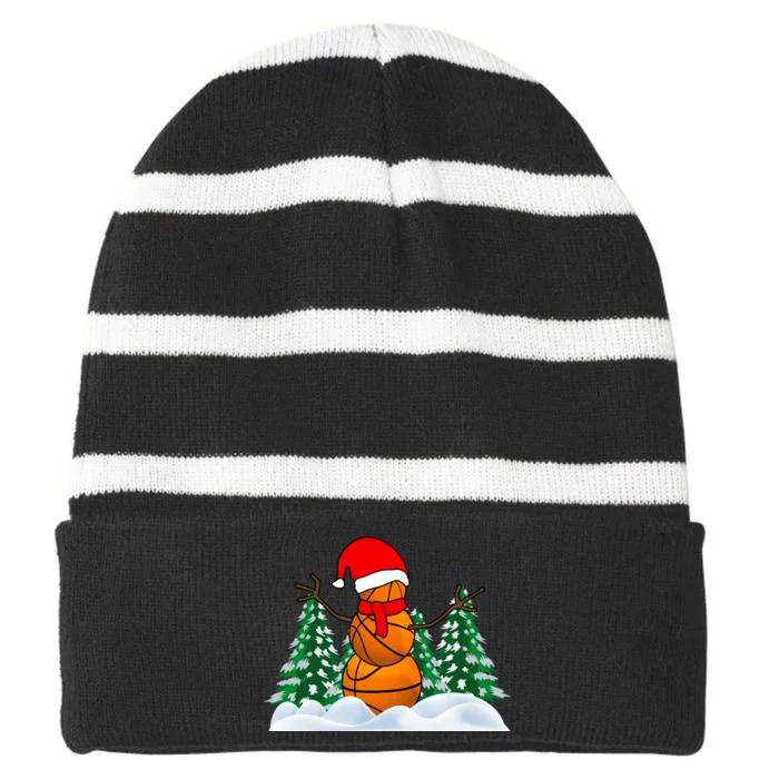 Basketball Winter Snowman Santa Striped Beanie with Solid Band