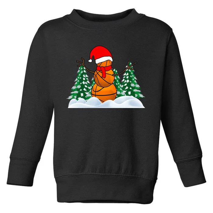 Basketball Winter Snowman Santa Toddler Sweatshirt