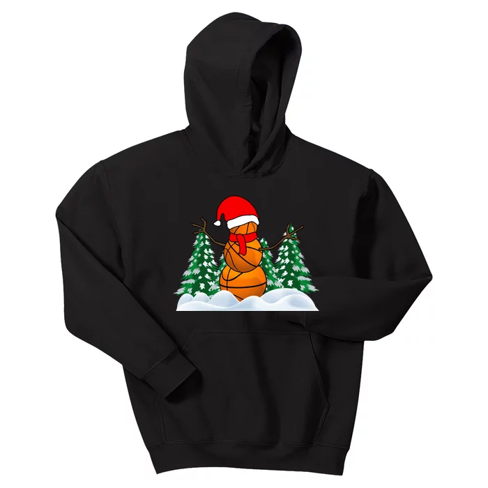 Basketball Winter Snowman Santa Kids Hoodie