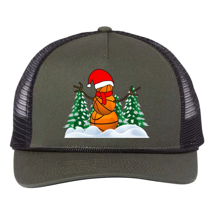 Basketball Winter Snowman Santa Retro Rope Trucker Hat Cap