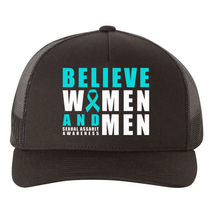 Belive Women & Sexual Assault Awareness Ribbon Yupoong Adult 5-Panel Trucker Hat