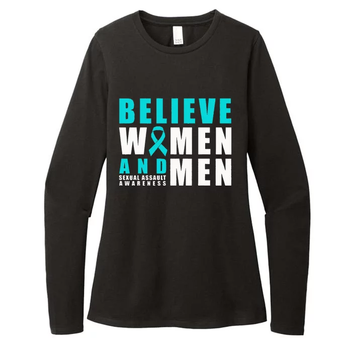 Belive Women & Sexual Assault Awareness Ribbon Womens CVC Long Sleeve Shirt