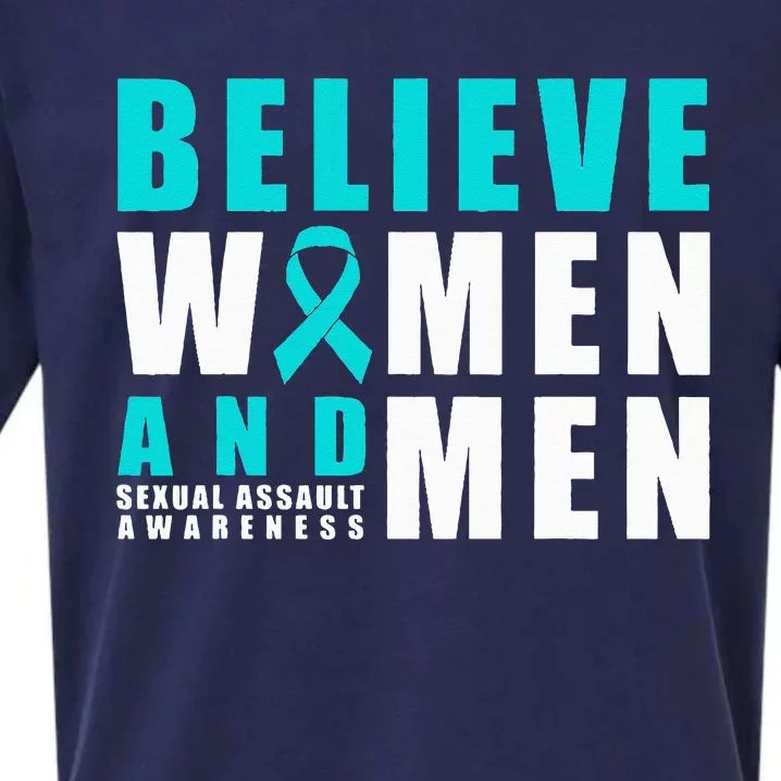 Belive Women & Sexual Assault Awareness Ribbon Sueded Cloud Jersey T-Shirt