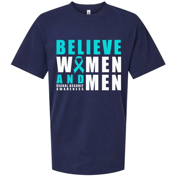 Belive Women & Sexual Assault Awareness Ribbon Sueded Cloud Jersey T-Shirt