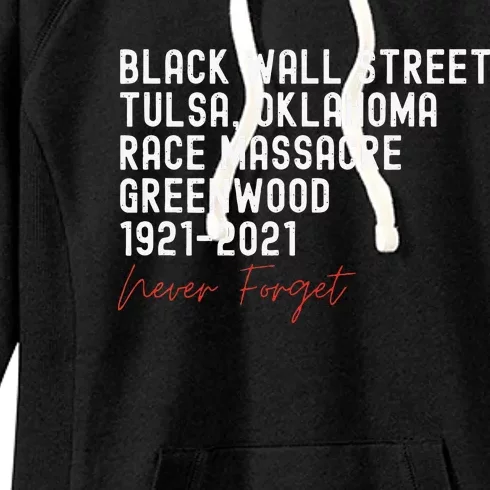 Black Wall Street. Tulsa Race Massacre Centennial. Greenwood Women's Fleece Hoodie