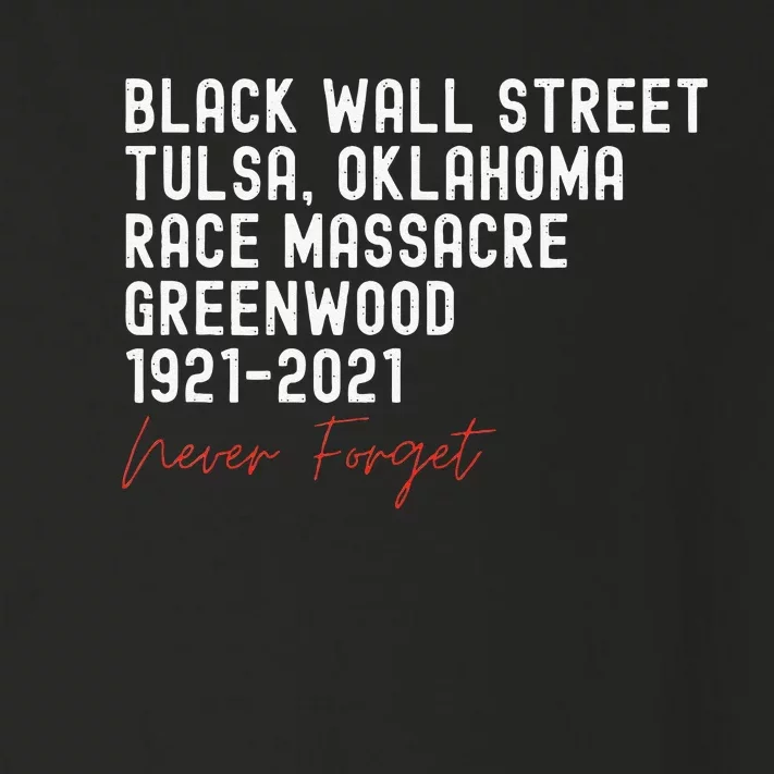 Black Wall Street. Tulsa Race Massacre Centennial. Greenwood Toddler Long Sleeve Shirt