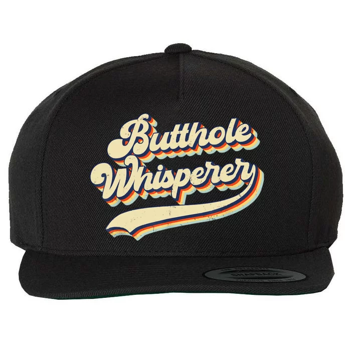 Butthole Whisperer Sarcastic Jokes Retro Funny Wool Snapback Cap