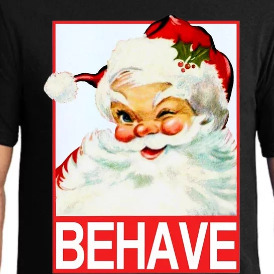 Behave Winking Santa Claus Gift Pajama Set