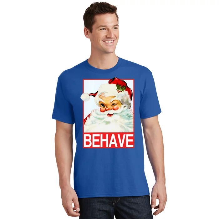 Behave Winking Santa Claus Gift T-Shirt