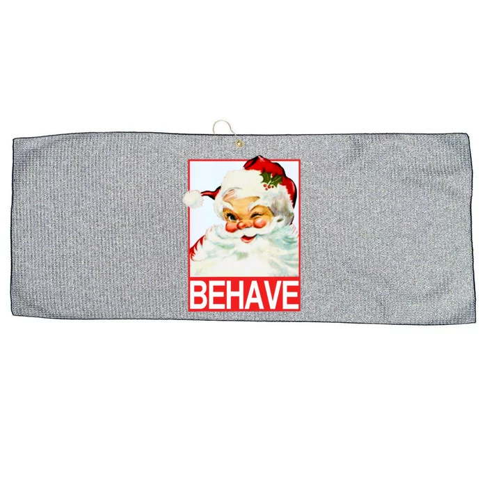 Behave Winking Santa Claus Gift Large Microfiber Waffle Golf Towel