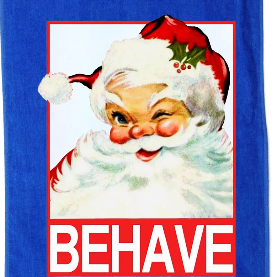 Behave Winking Santa Claus Gift Platinum Collection Golf Towel