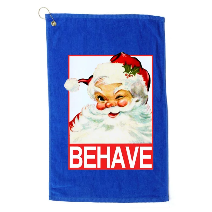 Behave Winking Santa Claus Gift Platinum Collection Golf Towel