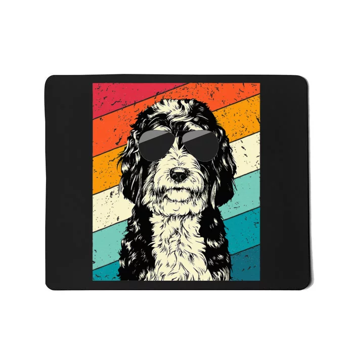 Bernedoodle With Sunglasses Dog Lovers Mousepad