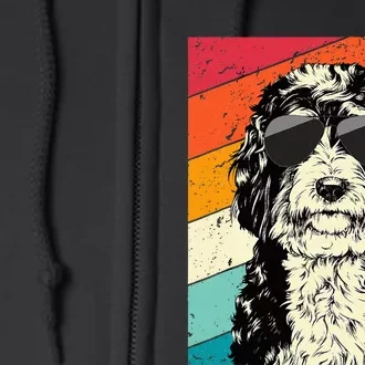 Bernedoodle With Sunglasses Dog Lovers Full Zip Hoodie