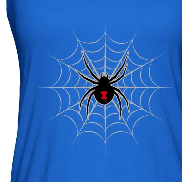 Black Widow Spider Cobweb Spooky Gift Ladies Essential Flowy Tank