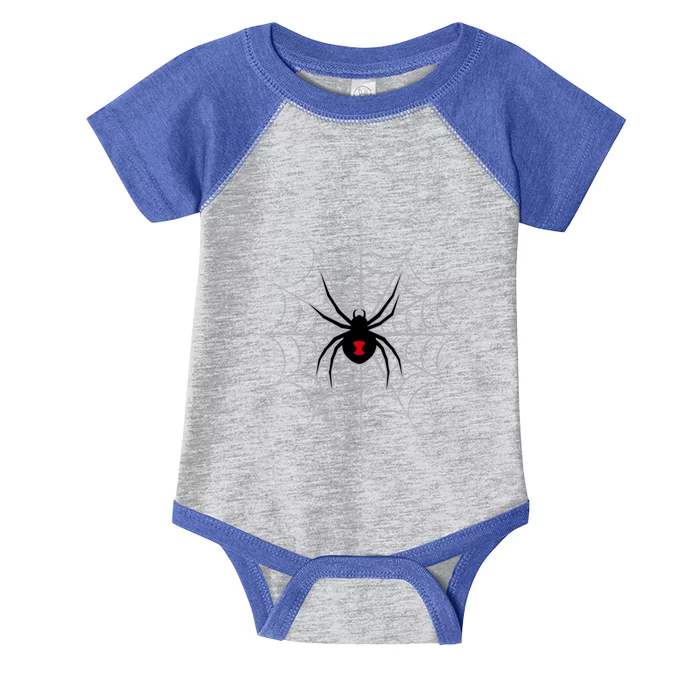 Black Widow Spider Cobweb Spooky Gift Infant Baby Jersey Bodysuit