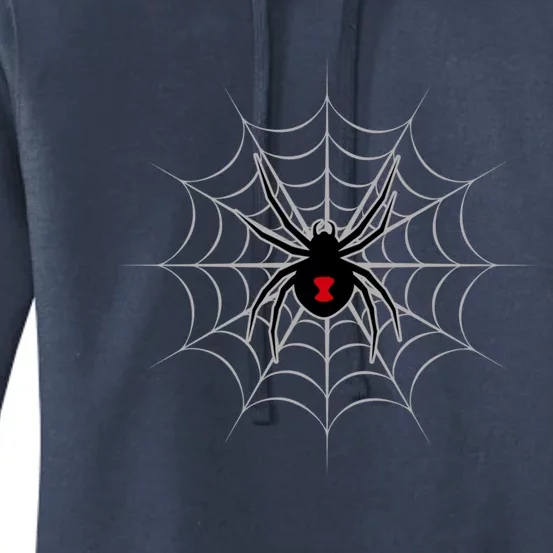 Black Widow Spider Cobweb Spooky Gift Women's Pullover Hoodie