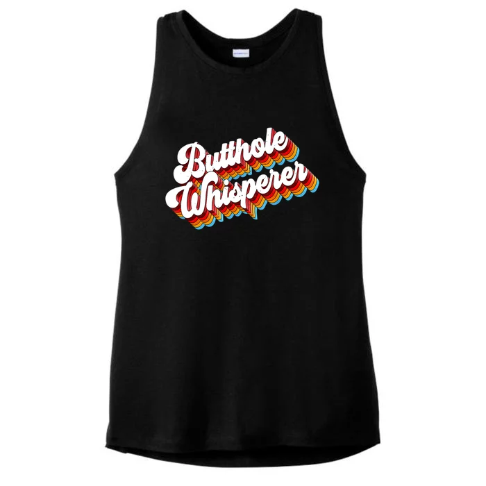 Butthole Whisperer Sarcastic Jokes Retro Ladies Tri-Blend Wicking Tank