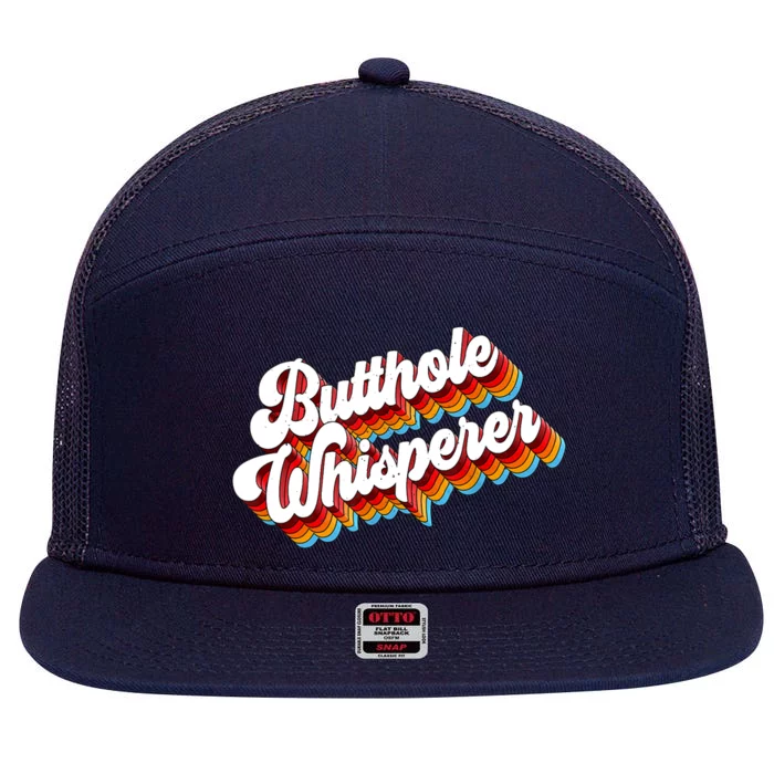 Butthole Whisperer Sarcastic Jokes Retro 7 Panel Mesh Trucker Snapback Hat