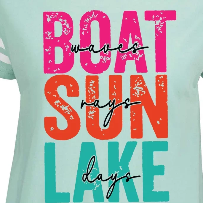 Boat Waves Sun Rays Lake Days Enza Ladies Jersey Football T-Shirt