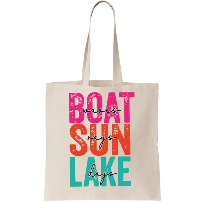 Boat Waves Sun Rays Lake Days Tote Bag