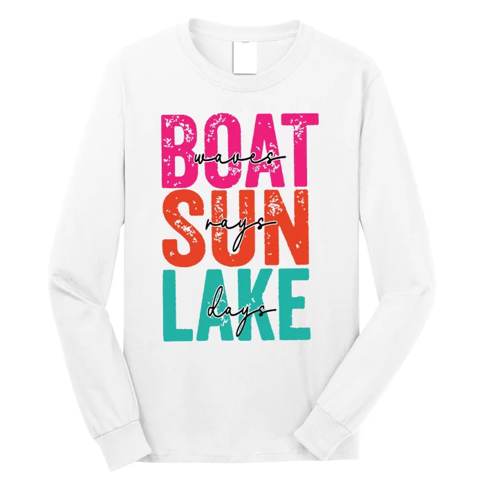 Boat Waves Sun Rays Lake Days Long Sleeve Shirt