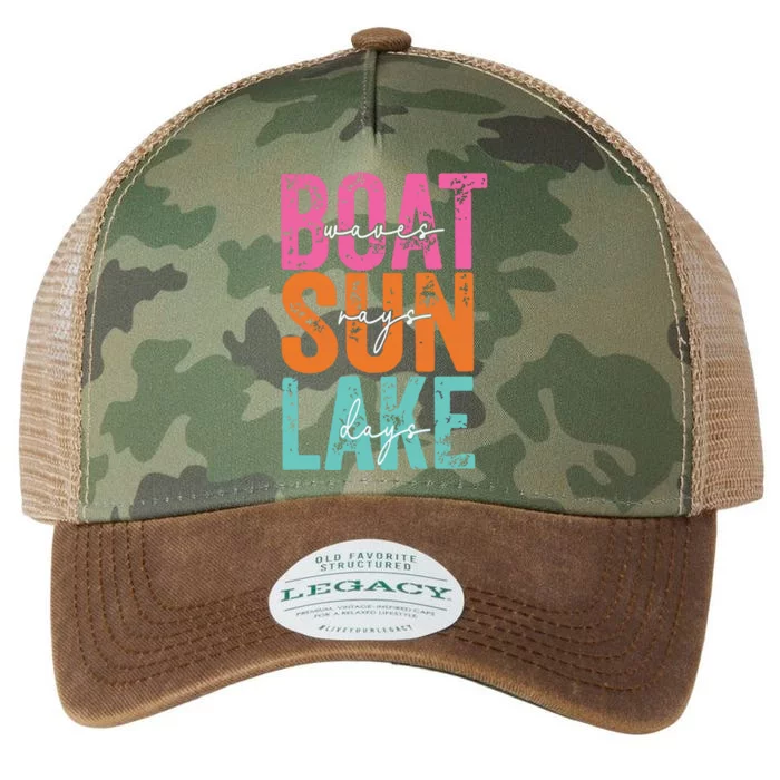 Boat Waves Sun Rays Lake Days Legacy Tie Dye Trucker Hat