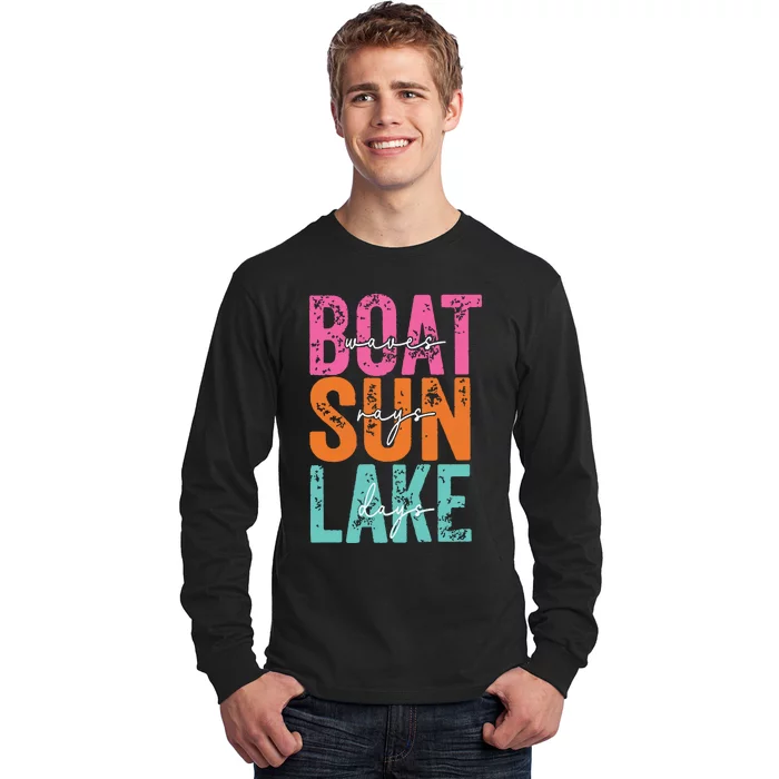 Boat Waves Sun Rays Lake Days Long Sleeve Shirt