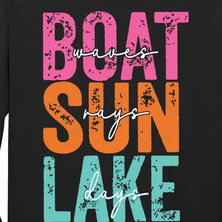 Boat Waves Sun Rays Lake Days Long Sleeve Shirt