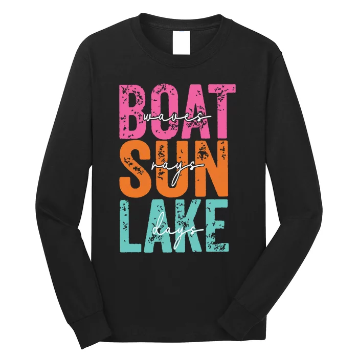 Boat Waves Sun Rays Lake Days Long Sleeve Shirt