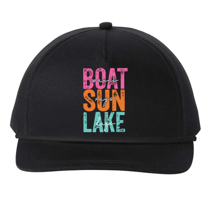 Boat Waves Sun Rays Lake Days Snapback Five-Panel Rope Hat