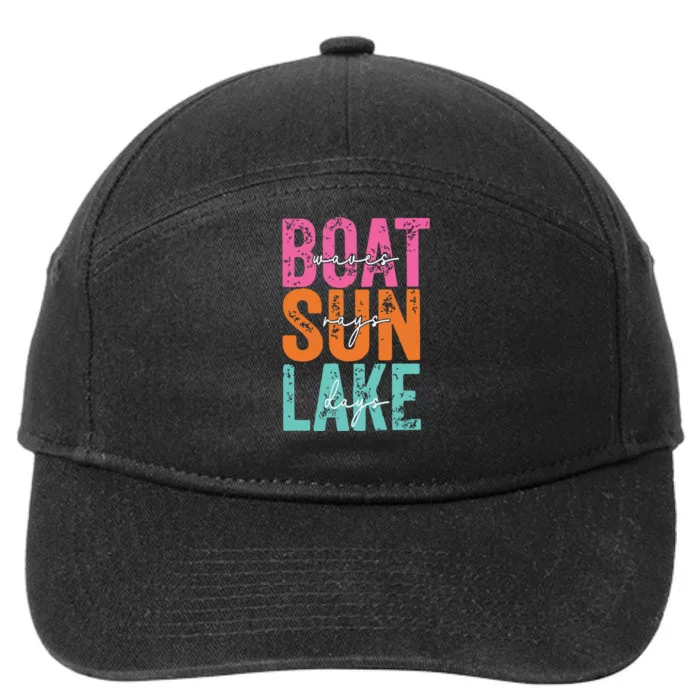 Boat Waves Sun Rays Lake Days 7-Panel Snapback Hat