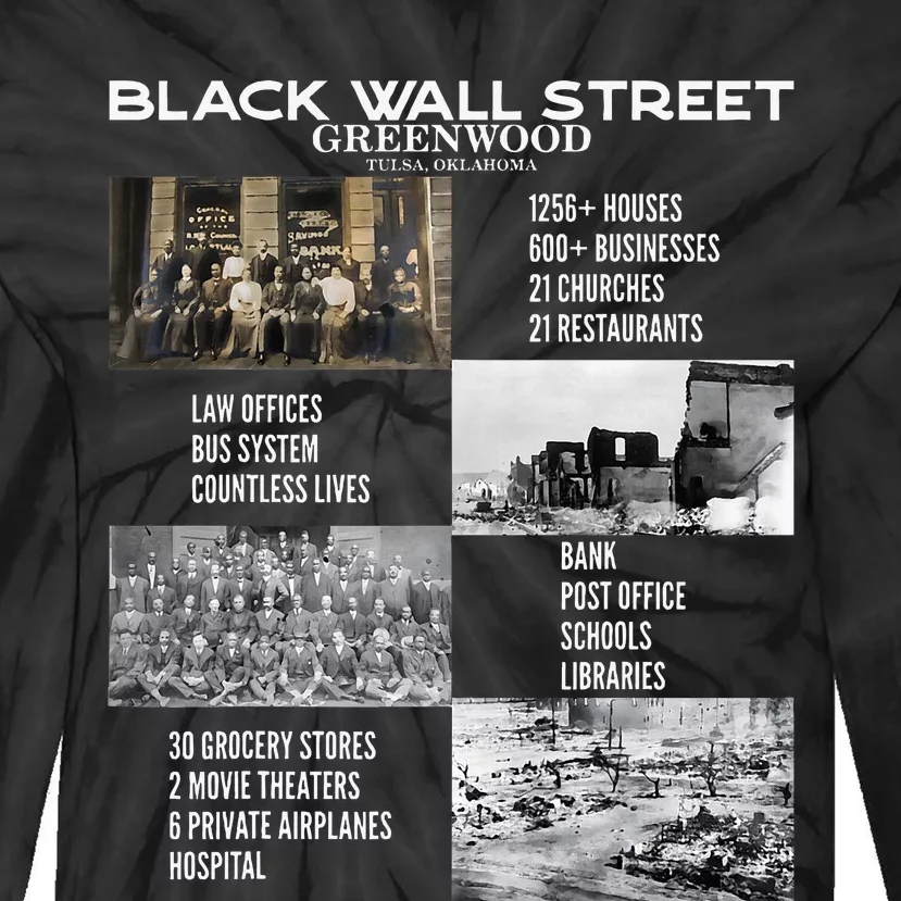 Black Wall Street African American Black History And Legacy Tie-Dye Long Sleeve Shirt