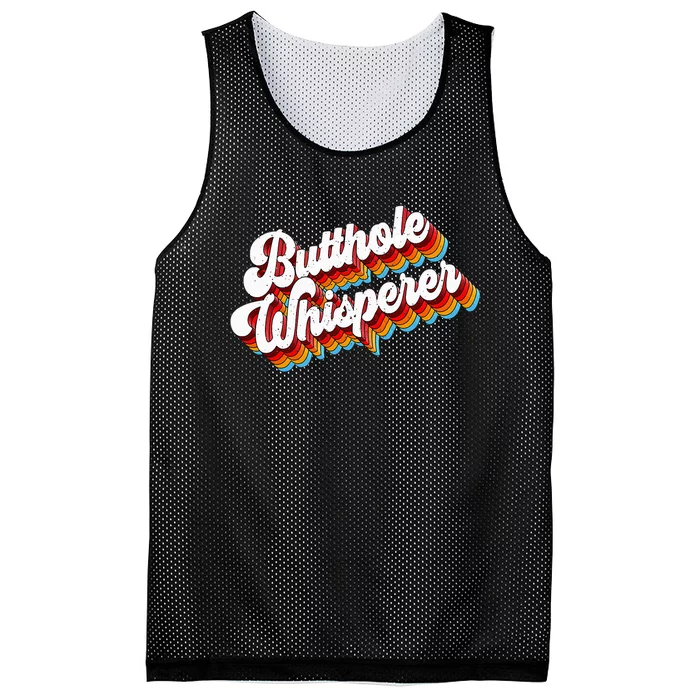 Butthole Whisperer Sarcastic Jokes Retro Mesh Reversible Basketball Jersey Tank