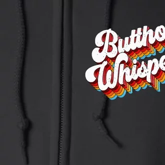 Butthole Whisperer Sarcastic Jokes Retro Full Zip Hoodie