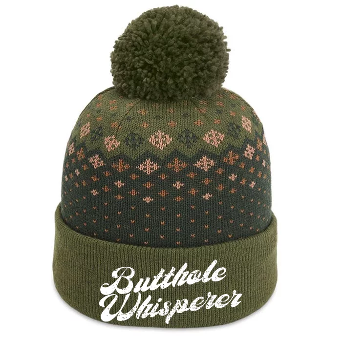 Butthole Whisperer Sarcastic Jokes Retro Funny The Baniff Cuffed Pom Beanie