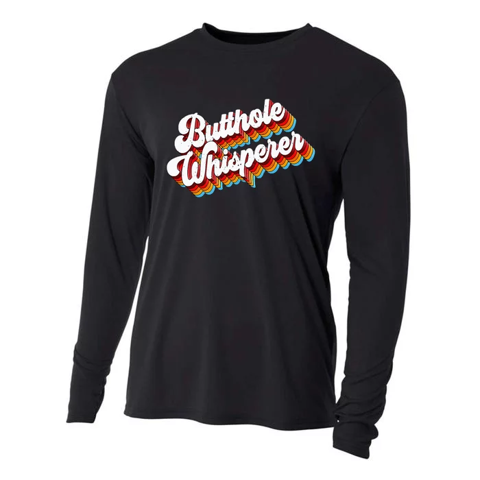 Butthole Whisperer Sarcastic Jokes Retro Cooling Performance Long Sleeve Crew