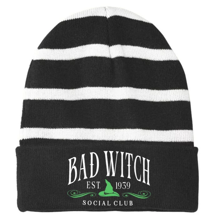 Bad Witch Social Club Striped Beanie with Solid Band